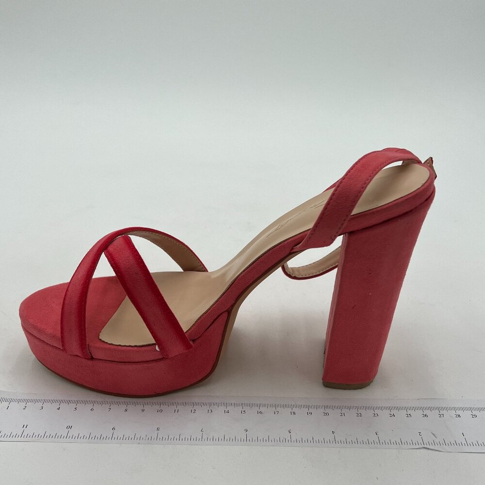 Women's Red Platform Block Heel Sandals